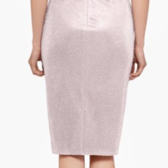 Betsy & Adam - Short Glitter Flutter Sleeve, Taupe/Silver, 14 US - Picture 4 of 4